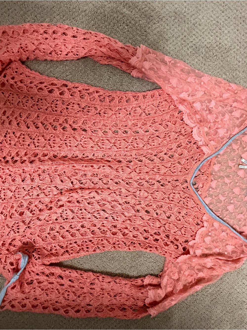 BKE Women's Coral Lace Cover Up - Elegant Floral Mesh